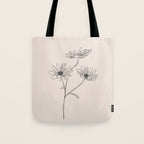 Minimal Line Art Flowers 6 Tote Bag Gallery Image 1