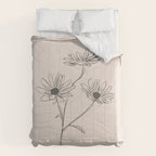 Minimal Line Art Flowers 6 Comforter Gallery Image 6