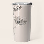 Minimal Line Art Flowers 6 Travel Mug Gallery Image 2
