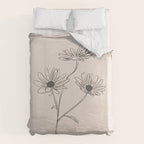 Minimal Line Art Flowers 6 Duvet Cover Gallery Image 6