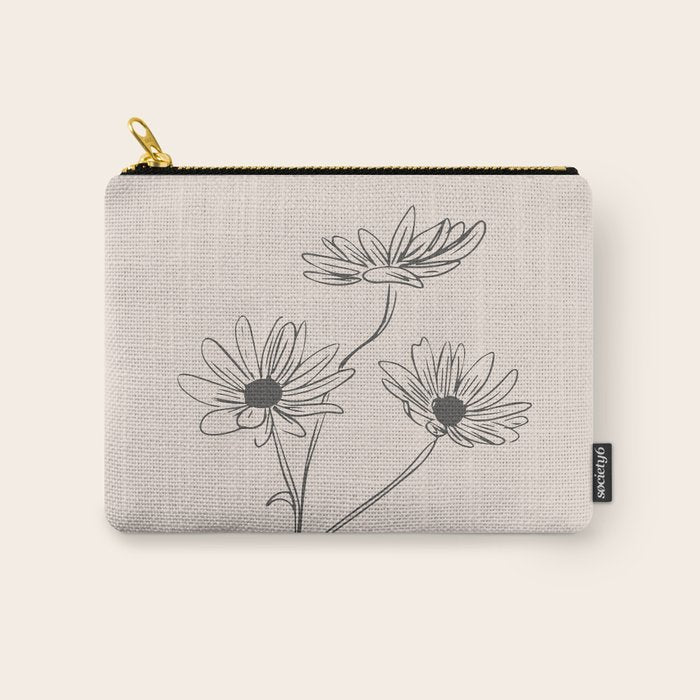 Minimal Line Art Flowers 6 Carry All Pouch Gallery Image 1