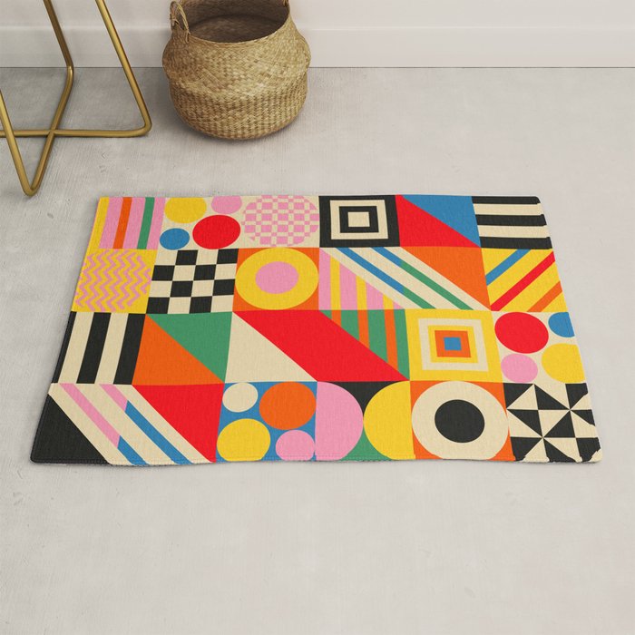 Colorful Geometric Combo Rug Gallery Image 1