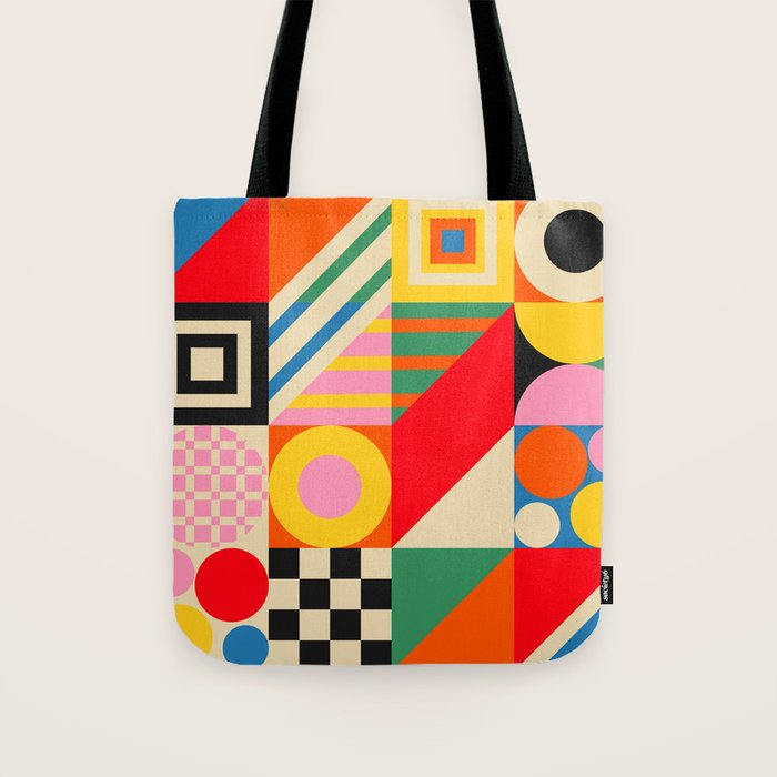 Colorful Geometric Combo Tote Bag Gallery Image 1