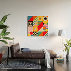 Colorful Geometric Combo Wood Wall Art Gallery Image 2