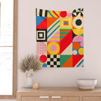 Colorful Geometric Combo Wall Tapestry Gallery Image 2