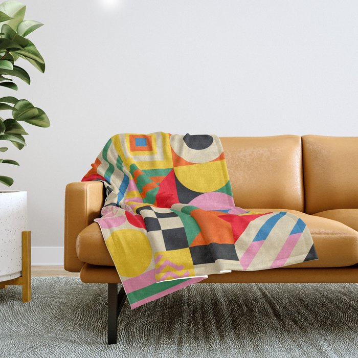Colorful Geometric Combo Throw Blanket Gallery Image 1
