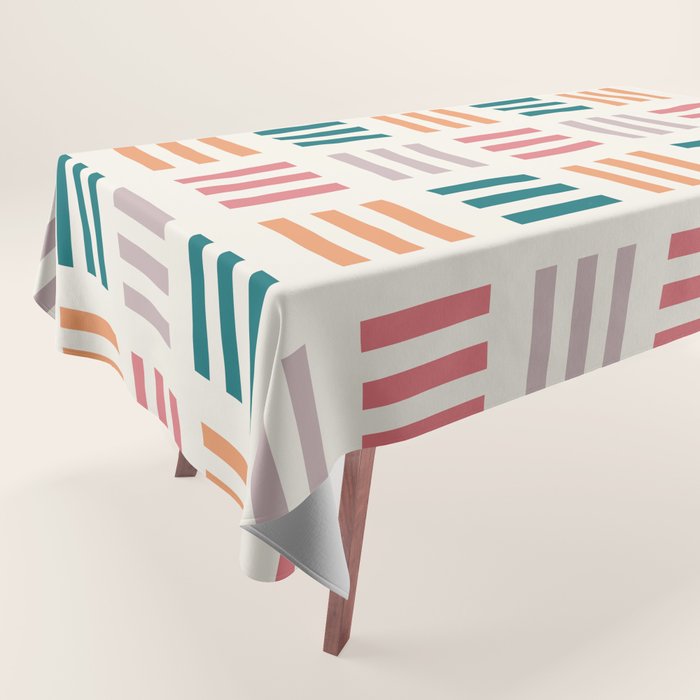 Modern Geometric Color Block Pattern Tablecloth Gallery Image 1