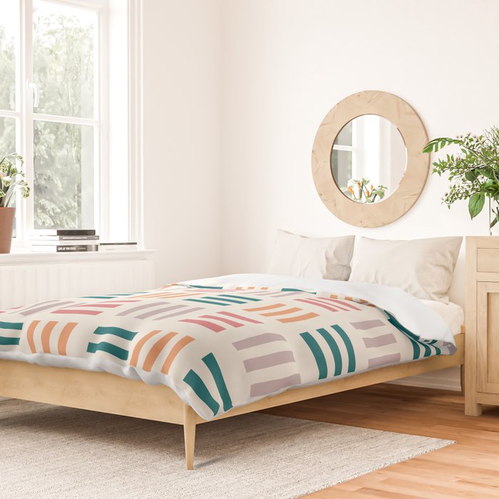 Modern Geometric Color Block Pattern Duvet Cover Gallery Image 2