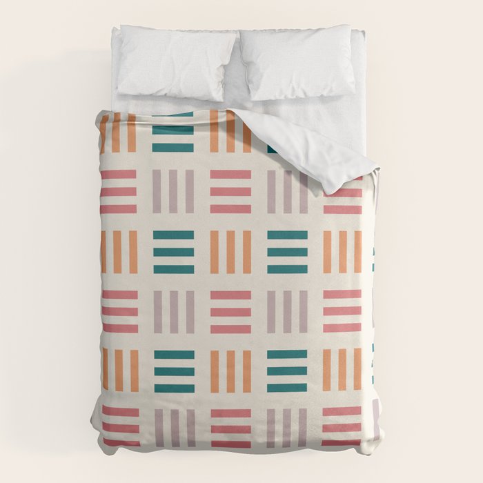 Modern Geometric Color Block Pattern Duvet Cover Gallery Image 6