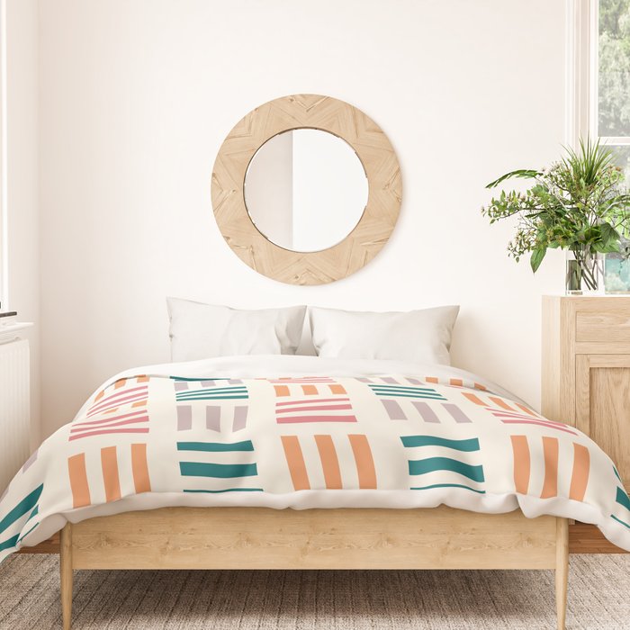 Modern Geometric Color Block Pattern Duvet Cover Gallery Image 3