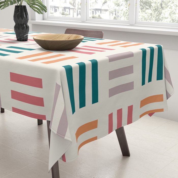 Modern Geometric Color Block Pattern Tablecloth Gallery Image 3
