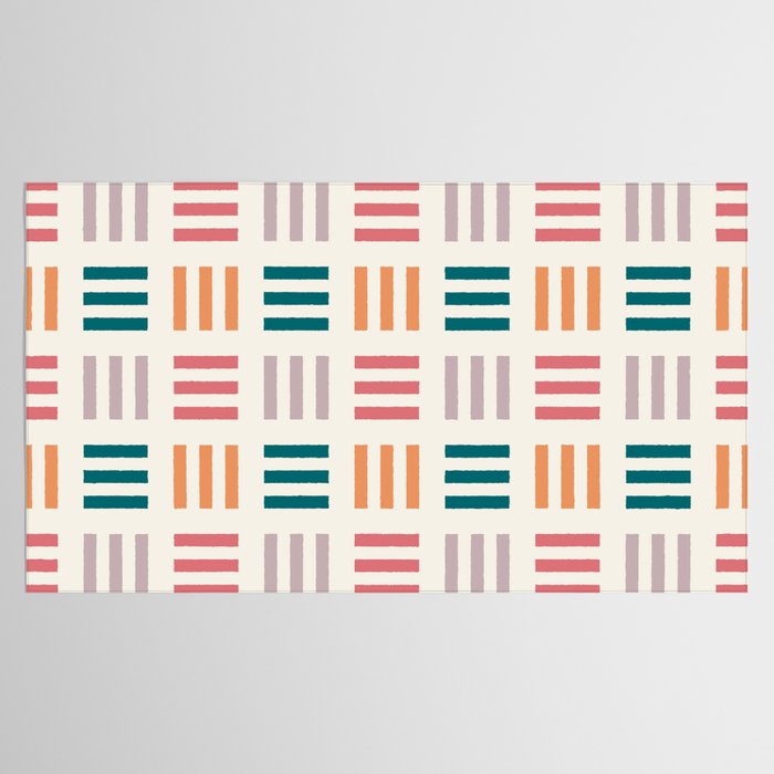 Modern Geometric Color Block Pattern Tablecloth Gallery Image 2