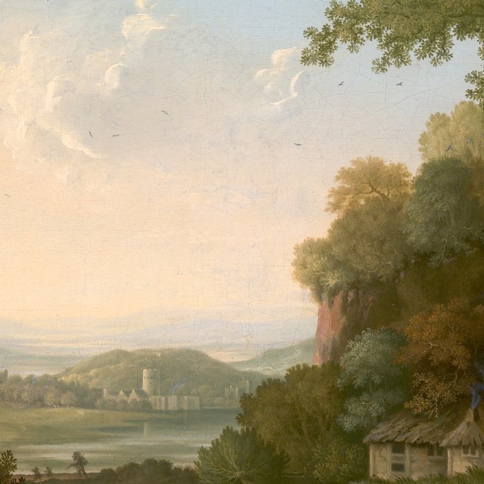River Valley Antique Oil Painting Coffee Mug Gallery Image 2