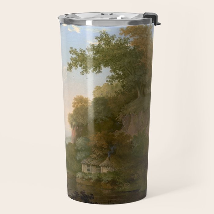 River Valley Antique Oil Painting Travel Mug Gallery Image 2