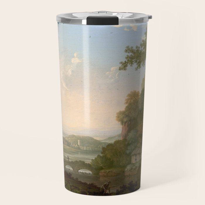 River Valley Antique Oil Painting Travel Mug Gallery Image 1