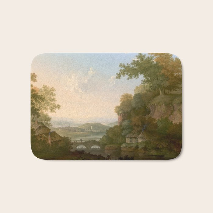 River Valley Antique Oil Painting Bath Mat Gallery Image 1