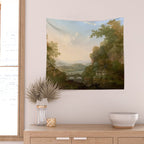 River Valley Antique Oil Painting Wall Tapestry Gallery Image 2