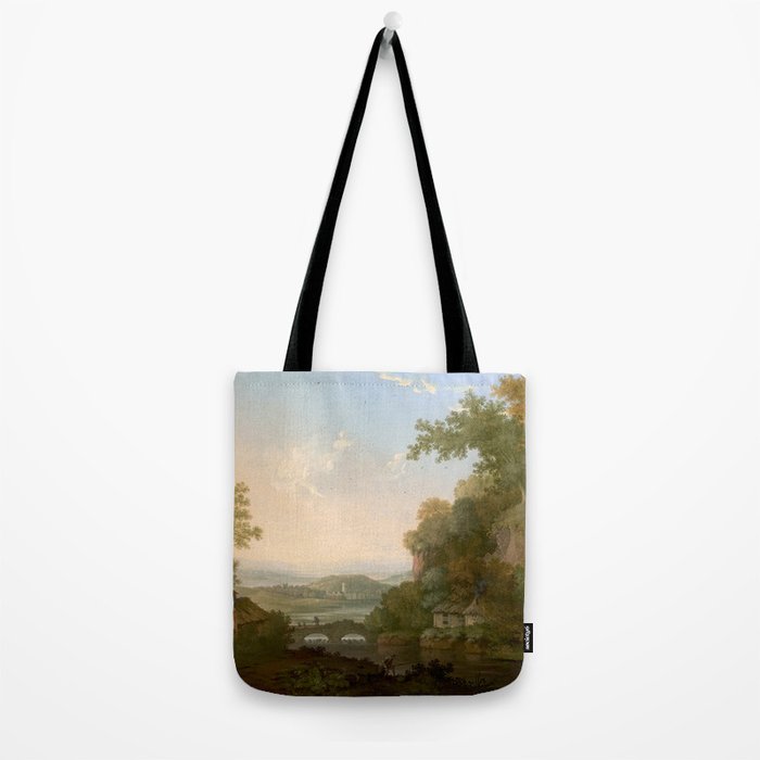 River Valley Antique Oil Painting Tote Bag Gallery Image 2