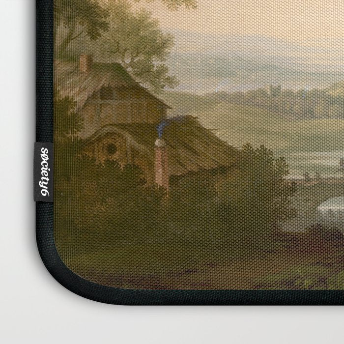 River Valley Antique Oil Painting Laptop Sleeve Gallery Image 3