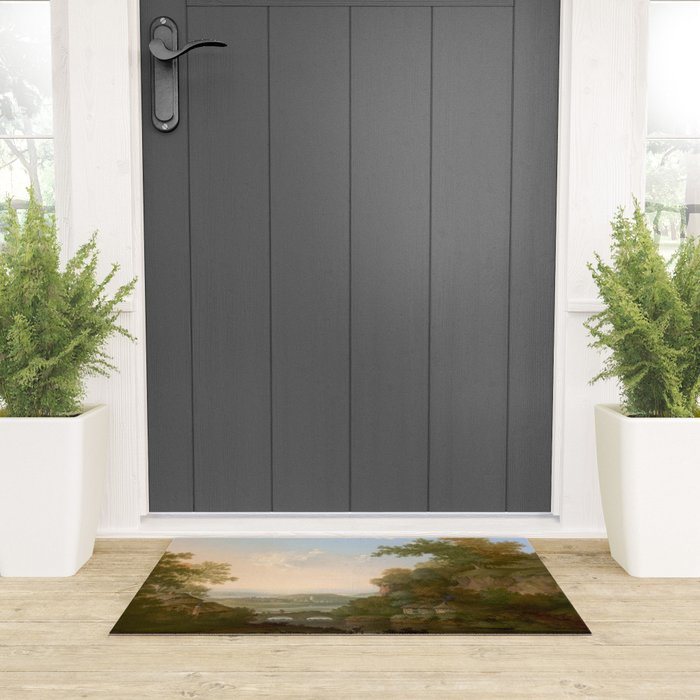 River Valley Antique Oil Painting Welcome Mat Gallery Image 3