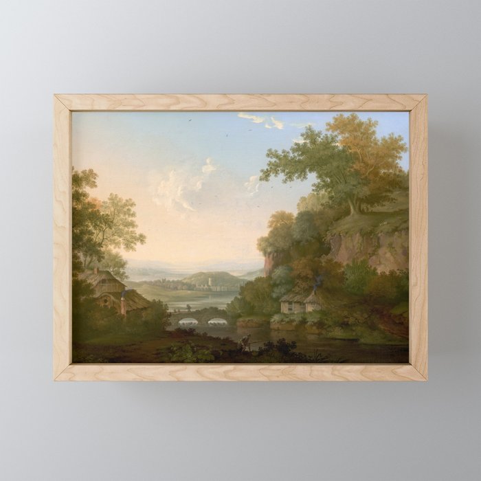 River Valley Antique Oil Painting Mini Art Print Gallery Image 1