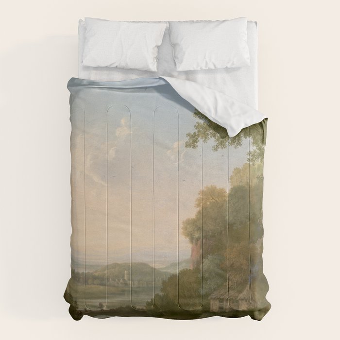 River Valley Antique Oil Painting Comforter Gallery Image 6
