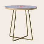 Retro Navy Anchor and Stripes Pattern 222 Red White and Blue Side Table Gallery Image 1