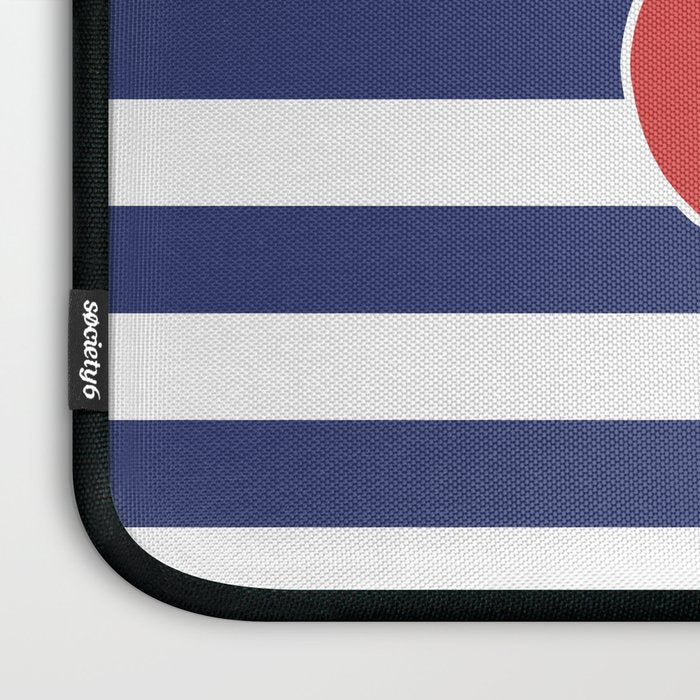 Retro Navy Anchor and Stripes Pattern 222 Red White and Blue Laptop Sleeve Gallery Image 3