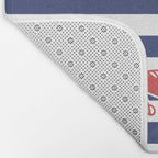 Retro Navy Anchor and Stripes Pattern 222 Red White and Blue Bath Mat Gallery Image 2