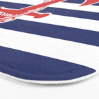 Retro Navy Anchor and Stripes Pattern 222 Red White and Blue Bath Mat Gallery Image 3