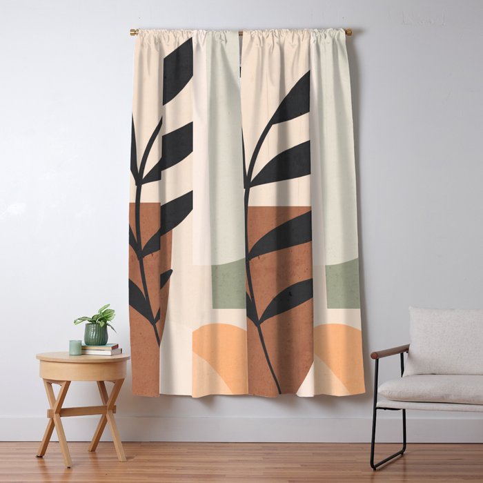 Minimal Abstract Art Plant 5 Window Curtain Gallery Image 5