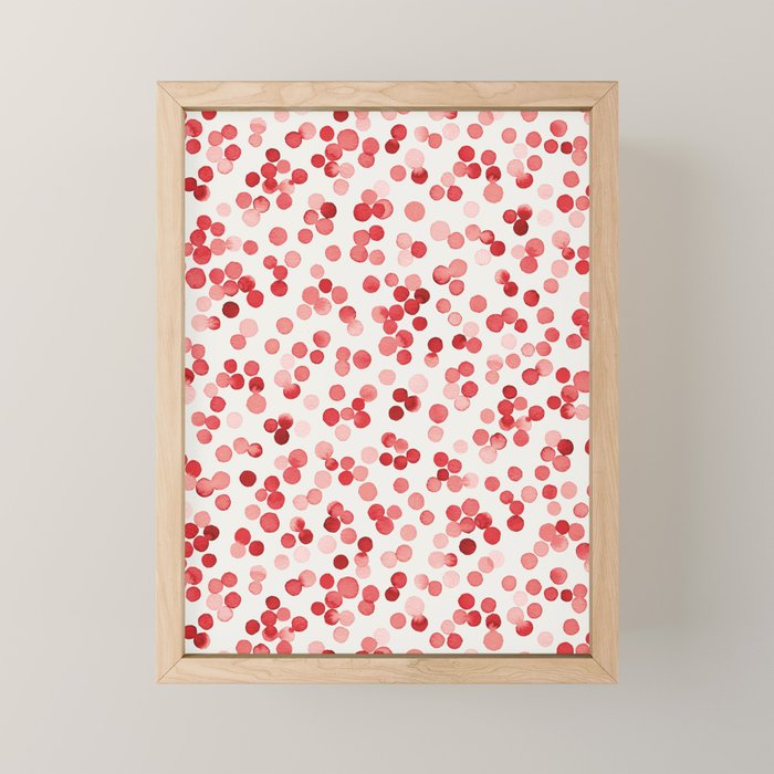 Holiday Confetti Christmas Dots Red Mini Art Print Gallery Image 1