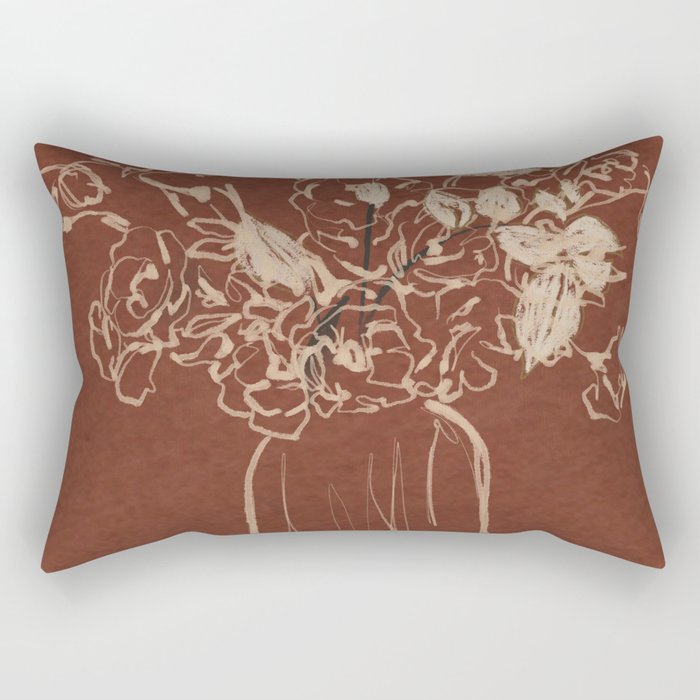 Minimalist Flowers In A Vase 2 Rectangular Pillow Gallery Image 1