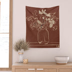 Minimalist Flowers In A Vase 2 Wall Tapestry Gallery Image 2