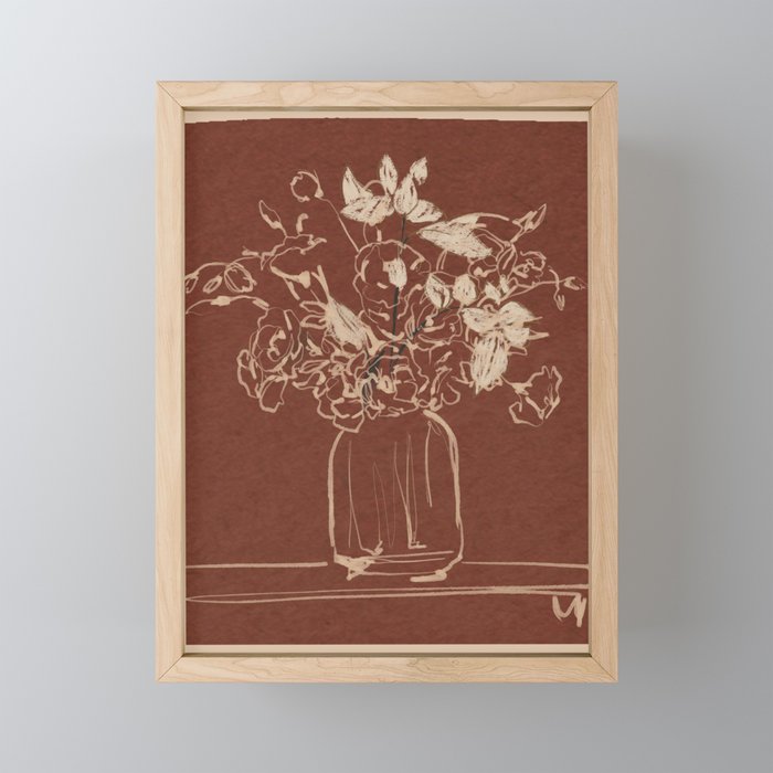 Minimalist Flowers In A Vase 2 Mini Art Print Gallery Image 1