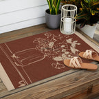 Minimalist Flowers In A Vase 2 Outdoor Rug Gallery Image 2