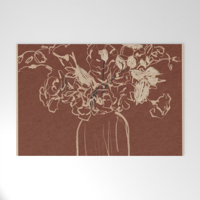 Minimalist Flowers In A Vase 2 Welcome Mat Gallery Image 1