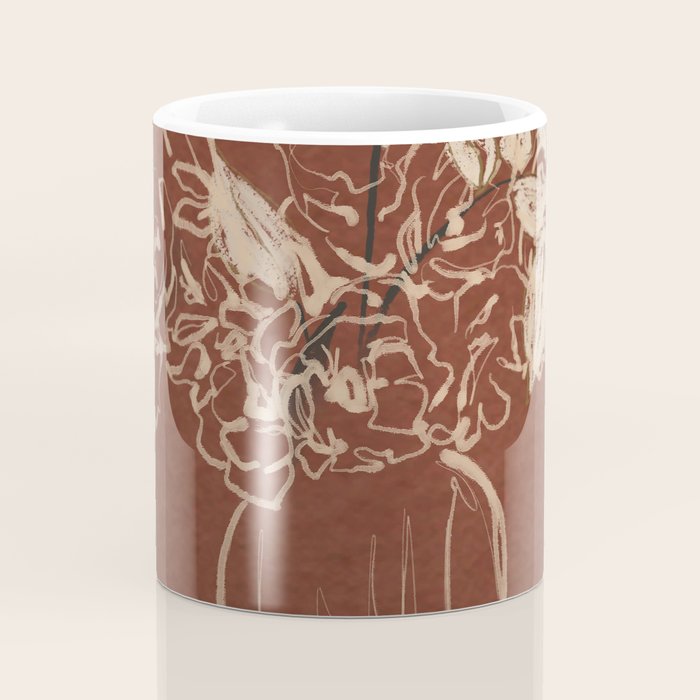 Minimalist Flowers In A Vase 2 Coffee Mug Gallery Image 4