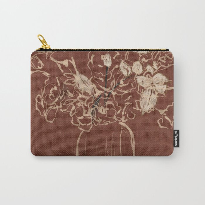 Minimalist Flowers In A Vase 2 Carry All Pouch Gallery Image 1