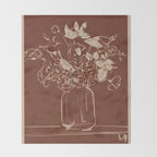 Minimalist Flowers In A Vase 2 Throw Blanket Gallery Image 2