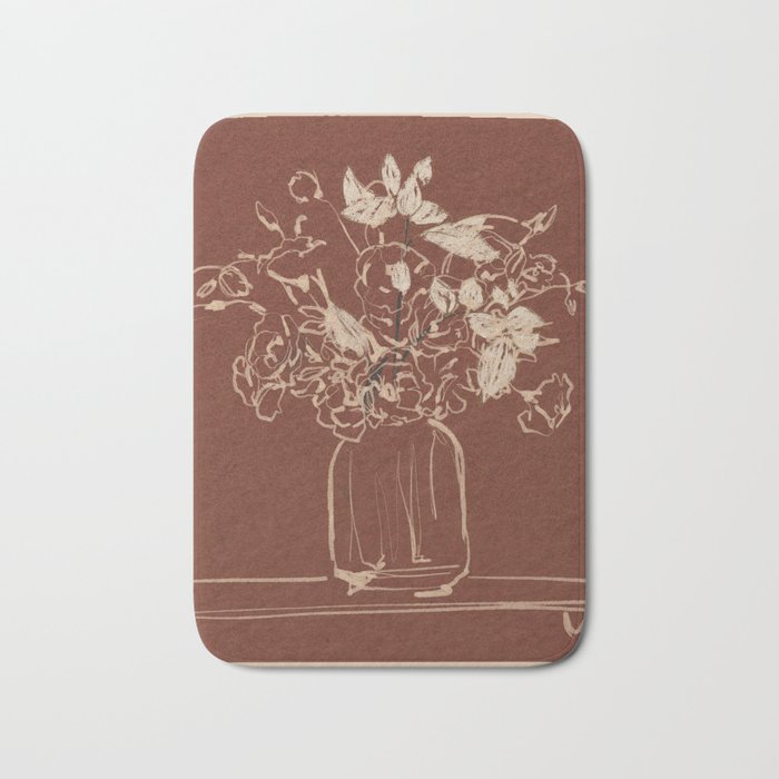 Minimalist Flowers In A Vase 2 Bath Mat Gallery Image 1
