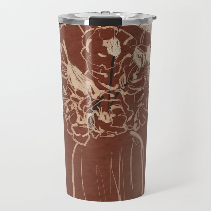 Minimalist Flowers In A Vase 2 Travel Mug Gallery Image 1