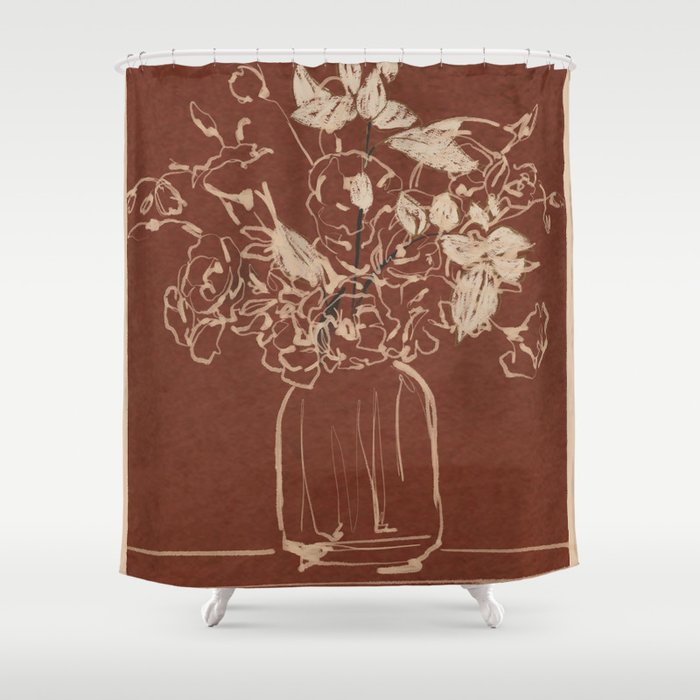 Minimalist Flowers In A Vase 2 Shower Curtain Gallery Image 1