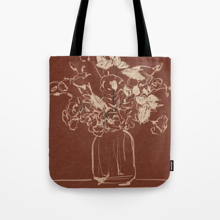 Minimalist Flowers In A Vase 2 Tote Bag Gallery Image 1