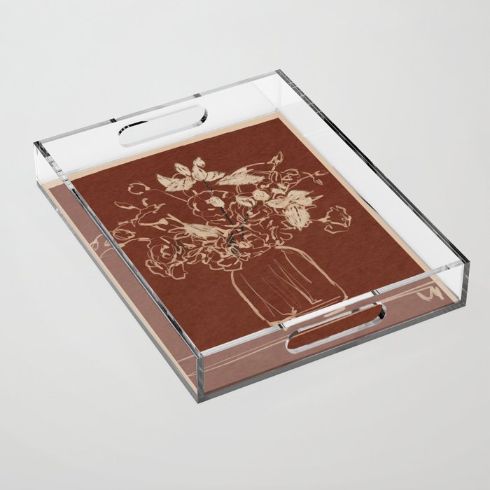 Minimalist Flowers In A Vase 2 Acrylic Tray Gallery Image 1