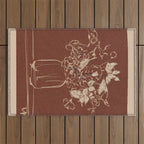 Minimalist Flowers In A Vase 2 Outdoor Rug Gallery Image 1