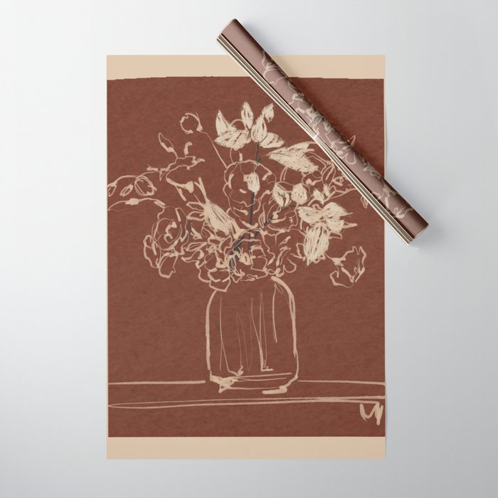 Minimalist Flowers In A Vase 2 Wrapping Paper Gallery Image 1