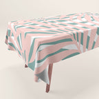 Summer, Tropical Green and Pink, Palm Leaves Pattern Tablecloth Gallery Image 1