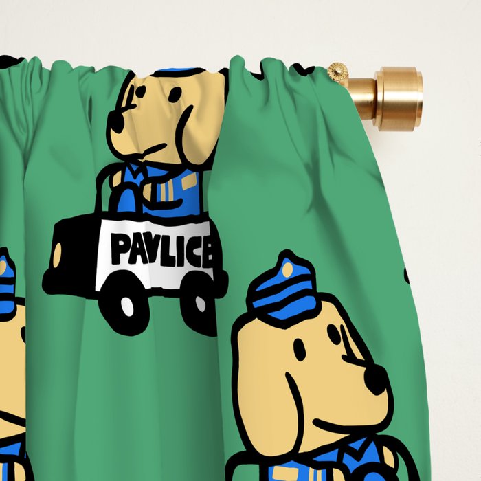 Here comes the dog pawlice Window Curtain Gallery Image 2