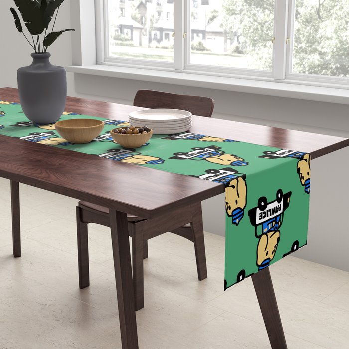 Here comes the dog pawlice Table Runner Gallery Image 2